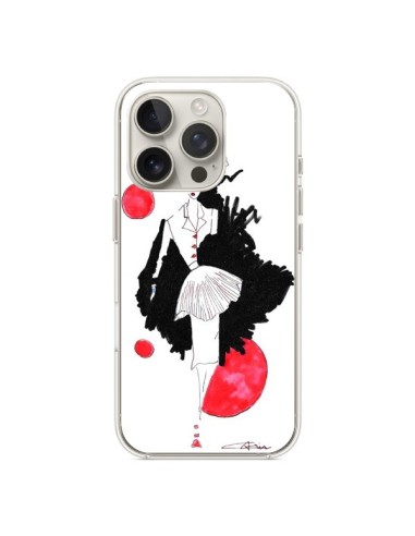 Coque iPhone 16 Pro Demoiselle Femme Fashion Mode Rouge - Cécile