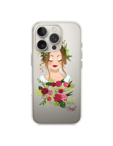 Coque iPhone 16 Pro Femme Closed Eyes Fleurs Transparente - Chapo