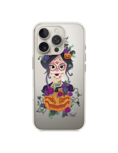 Coque iPhone 16 Pro Femme Closed Eyes Santa Muerte Transparente - Chapo