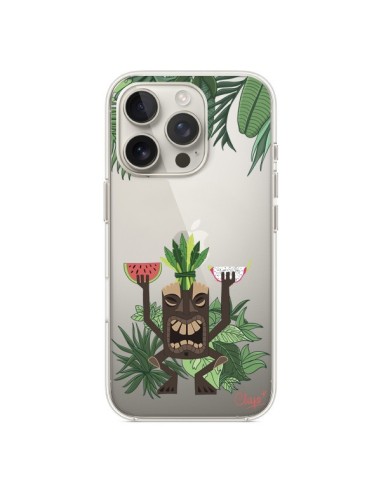 Coque iPhone 16 Pro Tiki Thailande Jungle Bois Transparente - Chapo