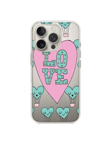 Coque iPhone 16 Pro Love Nuage Montgolfier Transparente - Claudia Ramos