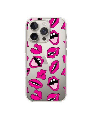 Coque iPhone 16 Pro Lèvres Lips Bouche Kiss Transparente - Claudia Ramos