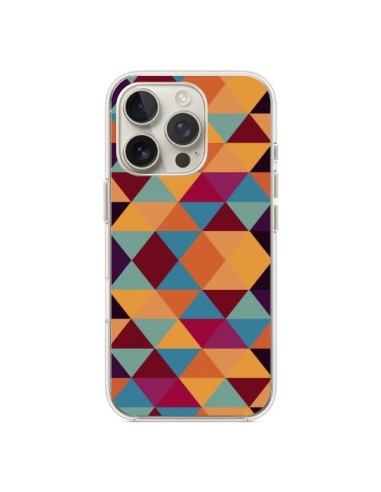 Coque iPhone 16 Pro Azteque Triangle Orange - Eleaxart