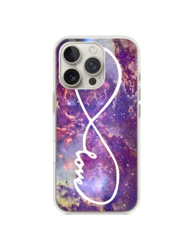 Coque iPhone 16 Pro Love Forever Infini Galaxy - Eleaxart