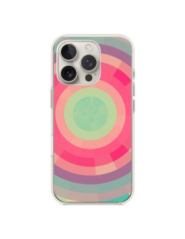 Coque iPhone 16 Pro Spirale de Couleurs Rose Vert - Eleaxart