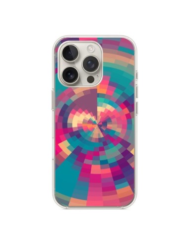 Coque iPhone 16 Pro Spirales de Couleurs Rose Violet - Eleaxart