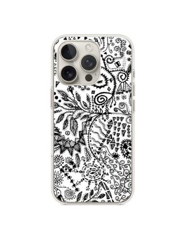 Coque iPhone 16 Pro Azteque Blanc et Noir - Eleaxart