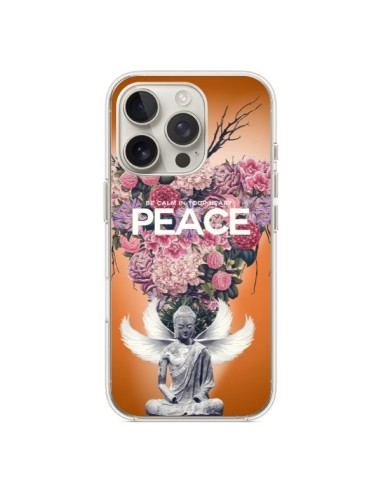 Coque iPhone 16 Pro Peace Fleurs Buddha - Eleaxart