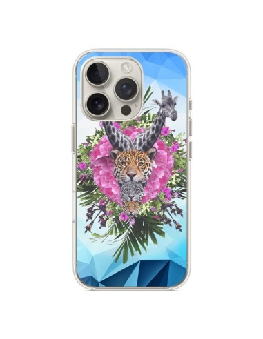 Coque iPhone 16 Pro Girafes Lion Tigre Jungle - Eleaxart