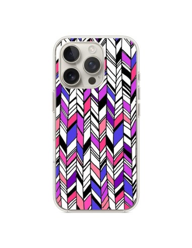 Coque iPhone 16 Pro Graphic Azteque Rose Violet - Léa Clément