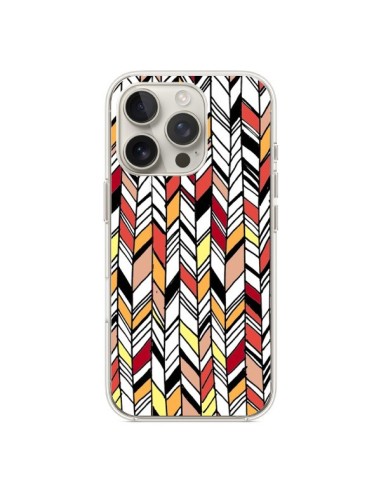 Coque iPhone 16 Pro Graphic Azteque Rouge Orange - Léa Clément