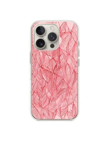 Coque iPhone 16 Pro Courbes Meandre Rouge Cerise - Léa Clément