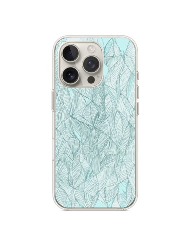 Coque iPhone 16 Pro Courbes Meandre Bleu Vert Nuageux - Léa Clément