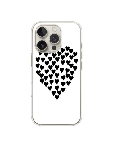 Coque iPhone 16 Pro Coeur en coeurs noirs - Project M