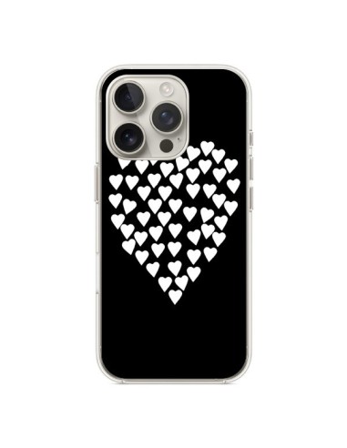 Coque iPhone 16 Pro Coeur en coeurs blancs - Project M