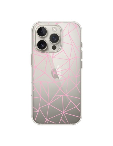 Coque iPhone 16 Pro Lignes Triangle Rose Transparente - Project M