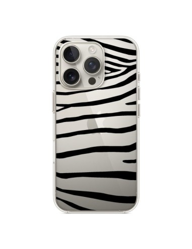 Coque iPhone 16 Pro Zebre Zebra Noir Transparente - Project M