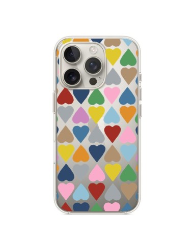 Coque iPhone 16 Pro Coeurs Heart Couleur Transparente - Project M