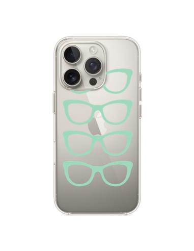 Coque iPhone 16 Pro Sunglasses Lunettes Soleil Mint Bleu Vert Transparente - Project M