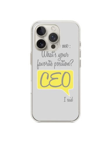 Coque iPhone 16 Pro What's your favorite position CEO I said, jaune - Shop Gasoline