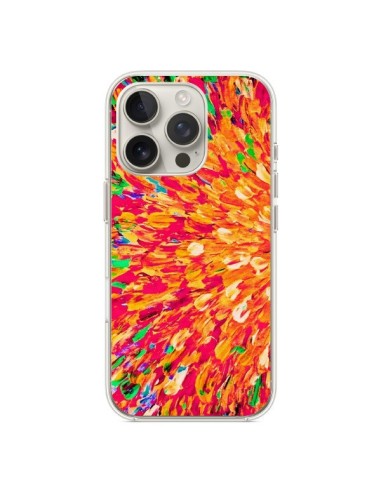 Coque iPhone 16 Pro Fleurs Oranges Neon Splash - Ebi Emporium