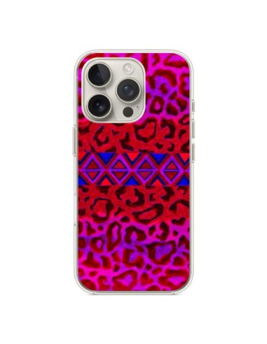 Coque iPhone 16 Pro Tribal Leopard Rouge - Ebi Emporium