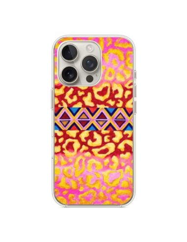 Coque iPhone 16 Pro Tribal Leopard Rose - Ebi Emporium