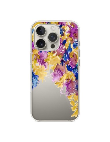 Coque iPhone 16 Pro Cascade Florale Transparente - Ebi Emporium