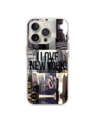 Coque iPhone 16 Pro I love New Yorck City noir - Javier Martinez