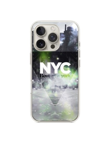 Coque iPhone 16 Pro I Love New York City Vert - Javier Martinez