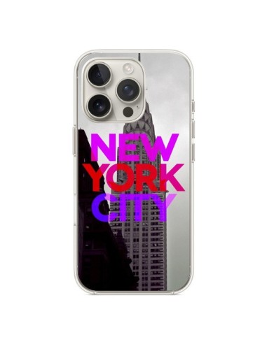 Coque iPhone 16 Pro New York City Rose Rouge - Javier Martinez