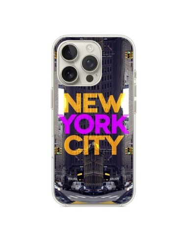 Coque iPhone 16 Pro New York City Orange Violet - Javier Martinez