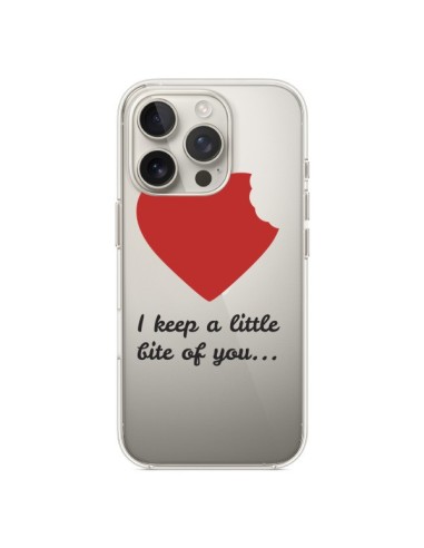 Coque iPhone 16 Pro I keep a little bite of you Love Heart Amour Transparente - Julien Martinez