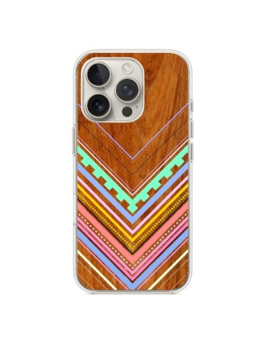 Coque iPhone 16 Pro Azteque Arbutus Pastel Bois Aztec Tribal - Jenny Mhairi