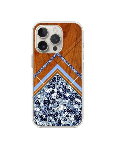 Coque iPhone 16 Pro Sequin Geometry Bois Azteque Aztec Tribal - Jenny Mhairi