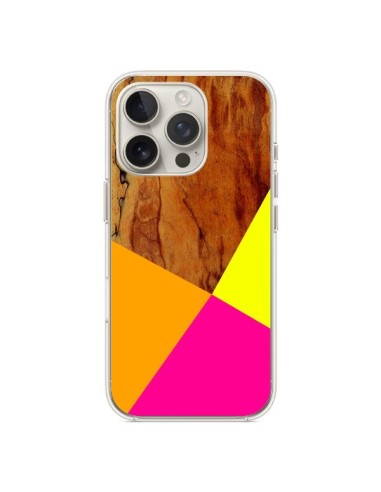 Coque iPhone 16 Pro Wooden Colour Block Bois Azteque Aztec Tribal - Jenny Mhairi