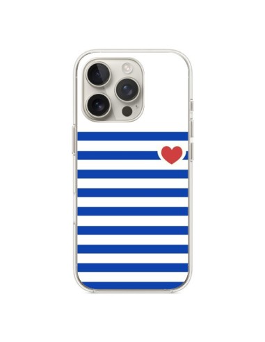 Coque iPhone 16 Pro Mariniere Coeur - Jonathan Perez