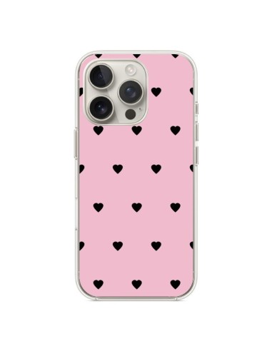 Coque iPhone 16 Pro Coeurs Roses - Jonathan Perez