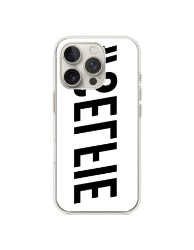 Coque iPhone 16 Pro Hashtag Selfie Noir Inversé Horizontal - Jonathan Perez