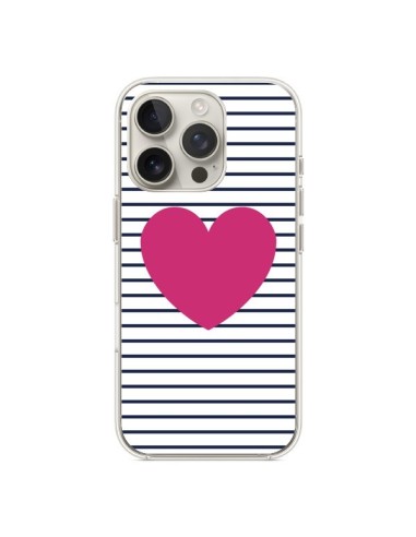 Coque iPhone 16 Pro Coeur Traits Marin - Jonathan Perez