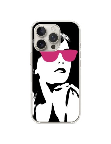 Coque iPhone 16 Pro Fille Lunettes Roses - Jonathan Perez