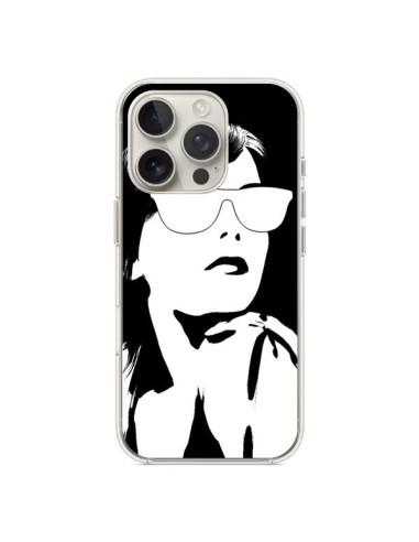 Coque iPhone 16 Pro Fille Lunettes Blanches - Jonathan Perez