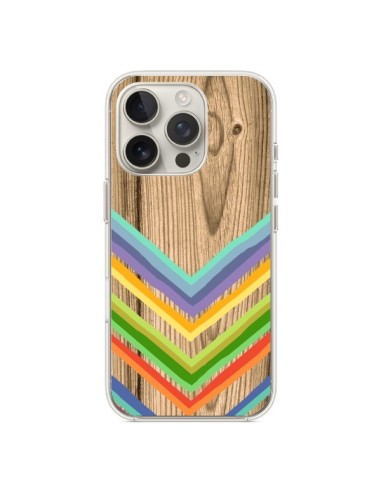 Coque iPhone 16 Pro Tribal Azteque Bois Wood - Jonathan Perez