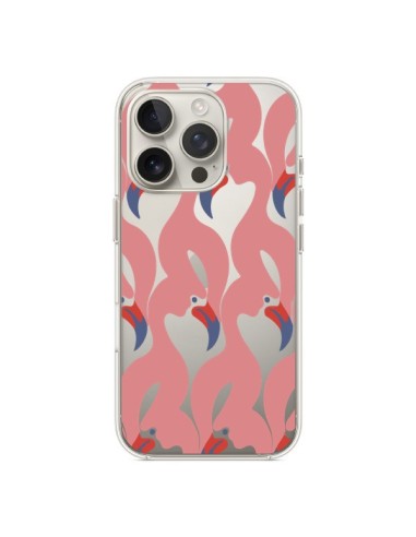 Coque iPhone 16 Pro Flamant Rose Flamingo Transparente - Dricia Do