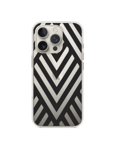 Coque iPhone 16 Pro Geometric Azteque Noir Transparente - Dricia Do