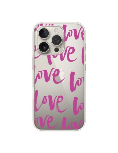 Coque iPhone 16 Pro Love Love Love Amour Transparente - Dricia Do