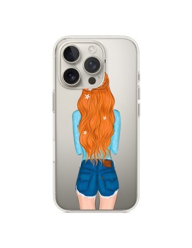 Coque iPhone 16 Pro Red Hair Don't Care Rousse Transparente - kateillustrate