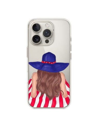 Coque iPhone 16 Pro Beah Girl Fille Plage Transparente - kateillustrate