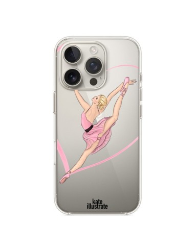 Coque iPhone 16 Pro Ballerina Jump In The Air Ballerine Danseuse Transparente - kateillustrate