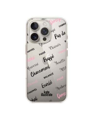 Coque iPhone 16 Pro Ballerina Ballerine Mots Transparente - kateillustrate